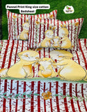 Cotton bedsheet set with cartoon squirrel design 