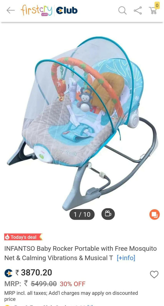 INFANTSO Portable Rocker with mosquito net