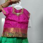 Dress your little girl in luxury and elegance with our Silk Lehenga and Blouse set, perfect for special occasions and celebrations.