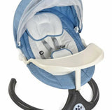 Automatic swing rocker with adjustable speed along with food tray and safety belt