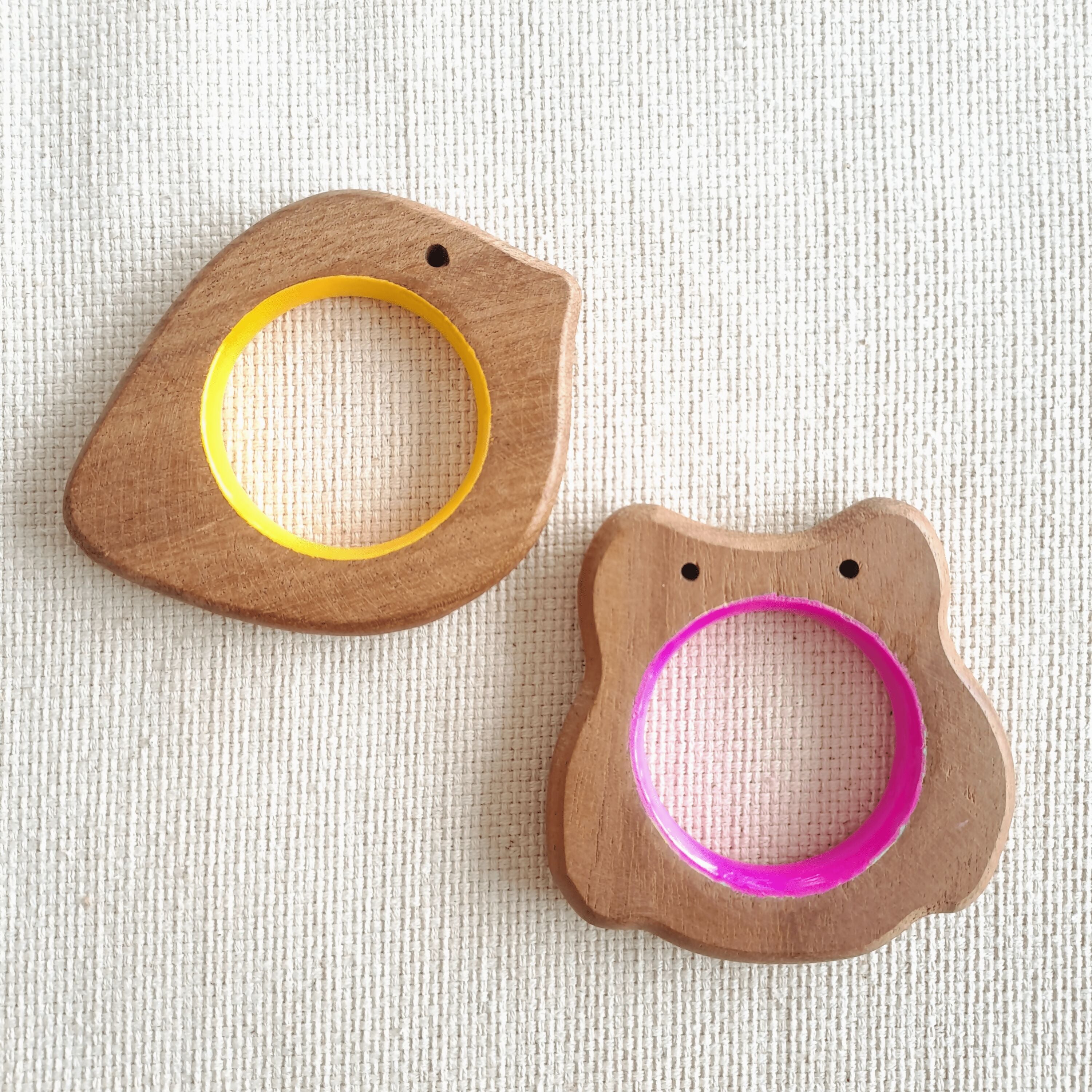 Explore shapes and soothe gums with Babycov's Cute Neem Wood Teethers - natural comfort for safe and playful chewing!