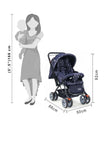 BABYHUG Comfy Ride Stroller with Reversible handle- Dark blue