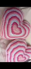 Crochet Handmade Heart Pillow