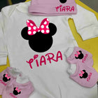 Personalised Romper with Mittens & Cap Set