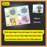 ABC Shadow Book for kids featuring engaging alphabet and shadow-matching activities designed to encourage letter recognition, visual observation, matching skills and early learning through interactive play.