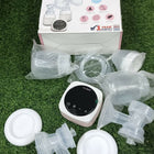ACCUSURE electric double breast pump with dual milk collection, adjustable suction levels, soft breast shields, and efficient milk expression for comfortable breastfeeding support.