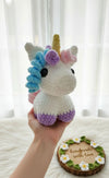 Crochet unicorn soft toy
