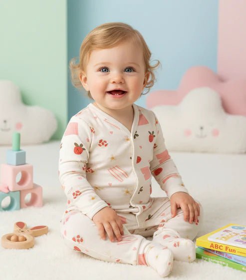 TINY TIGGY  Strawberry Dreams Baby Romper