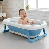 Baby silicone collapsable bathtub.(Blue color)