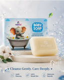 Abies Soft & Gentle Ayurvedic Baby Soap with Tulsi and Chandan, formulated for gentle everyday cleansing of delicate baby skin with traditional herbal ingredients