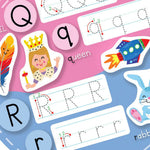 Alphabet Busy Book for toddlers featuring fun and interactive ABC activities designed to encourage letter recognition, matching, fine motor skills, visual learning and early vocabulary development through play.