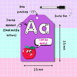 Alphabet Keychain for kids featuring individual letters in a compact, easy-to-carry format, designed to make alphabet recognition, letter identification and early learning more engaging and interactive.