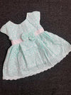 LITTLE KWINS Baby Girl's Floral Embroidered Party Dress, Mint Green, Cap Sleeve