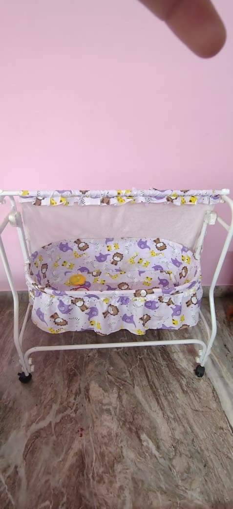 BABYHUG Cozy Nest Baby Cradle with Mosquito Net in Almost New condition featuring a comfortable sleeping space, protective mosquito net, and gentle cradle design for baby's everyday rest and relaxation.