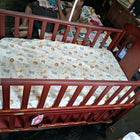 BABYHUG Florence 3 in 1 Rocking Cot/Crib Cum Junior Bed in Cherry finish featuring a versatile convertible design, rocking function, protective side rails, and spacious sleeping area that adapts as your child grows.