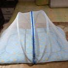 BABYHUG Mosquito Mattress Set in Sky Blue featuring a comfortable baby mattress with protective mosquito net, creating a cozy and practical sleeping setup for everyday rest at home.