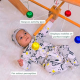 Shop now for the B4BRAIN Activity Gym +3 Mobiles with Hanger for Newborn Baby, offering engaging sensory play and developmental growth in a comfortable, easy-to-clean design!