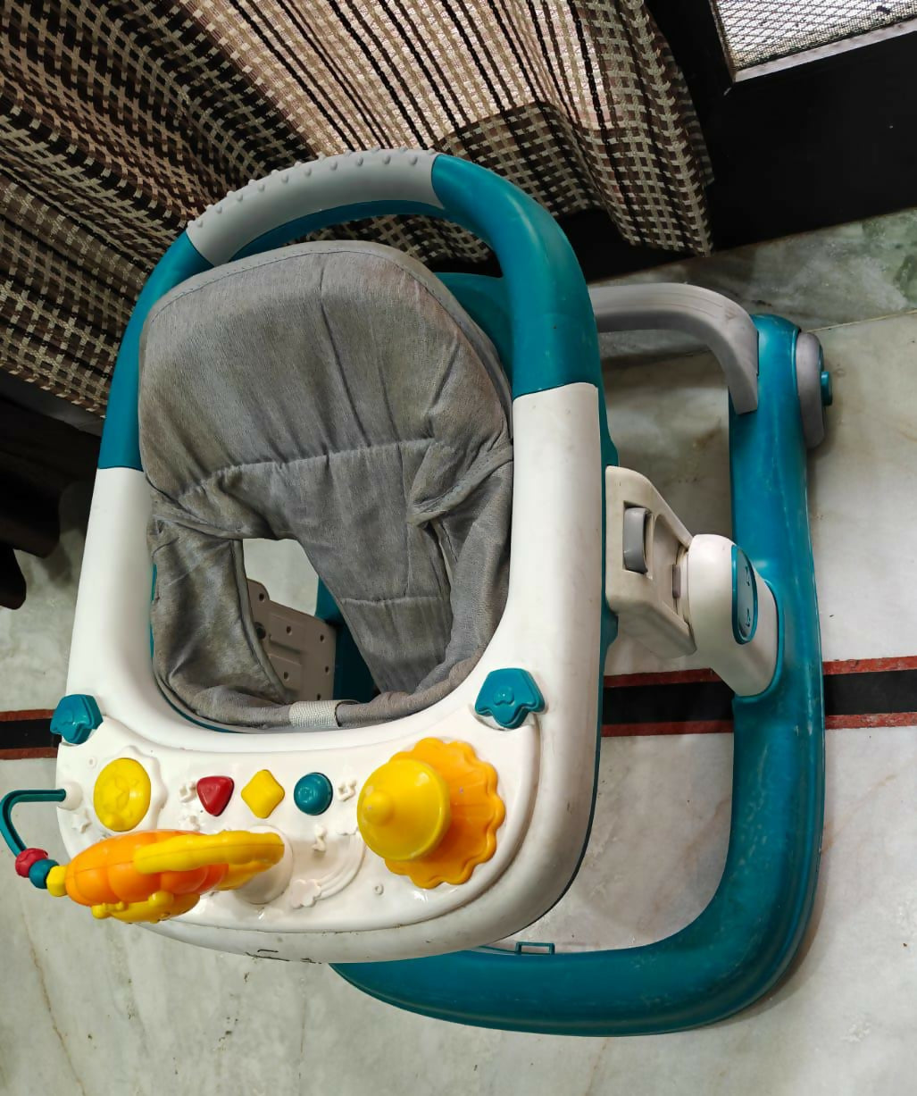 BABYHUG Zest Musical Baby Walker (Green & White)