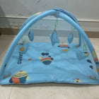 Baby bed with hanging toys featuring a soft cushioned sleeping area, protective sides, and colorful hanging toys to keep babies comfortable, engaged, and entertained.