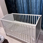 IKEA Baby Cot measuring 60 × 120 cm (23 5/8 × 47 1/4 inches), featuring a simple, practical design with protective side rails and a spacious sleeping area for babies.