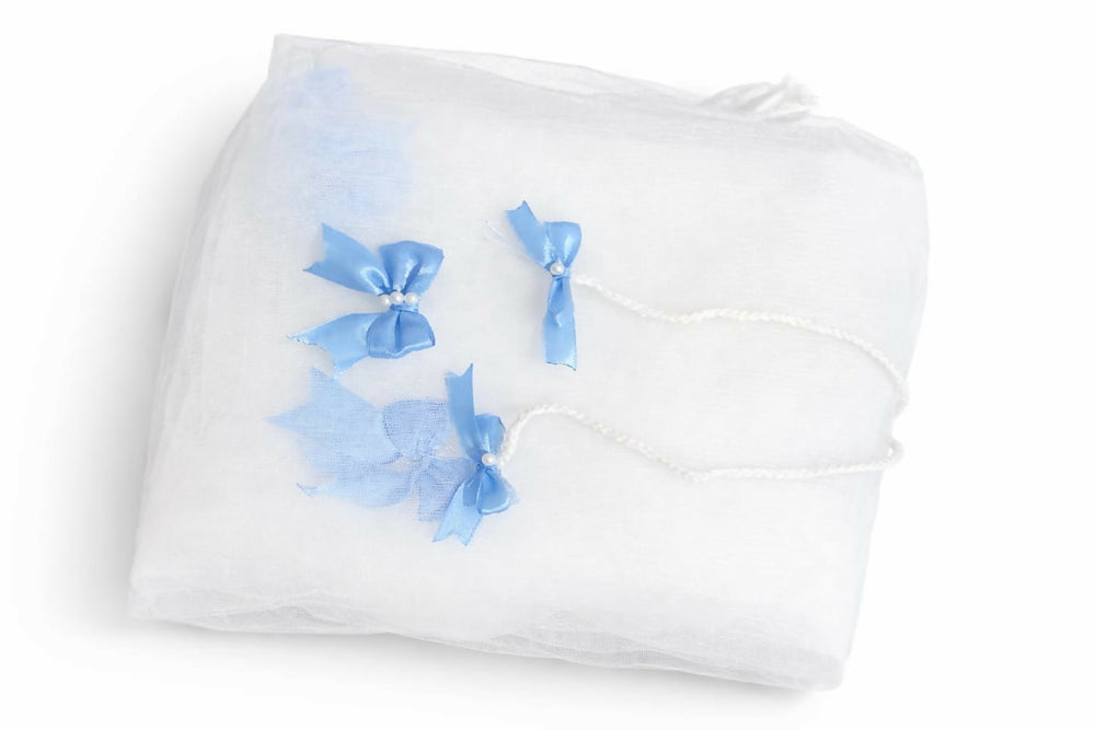 Cute cradle mosquito net with soft breathable mesh, full-coverage protection, and a lightweight design to help keep babies comfortable while resting in a cradle or crib.