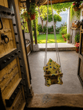 Baby Swing with gentle rocking motion, comfortable padded seat, safety harness, sturdy frame, and soothing design to help keep babies relaxed, entertained, and comfortable during supervised rest.