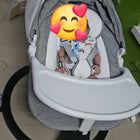 FAB N FUNKY Electric Baby Cradle Swing with gentle automatic swinging, comfortable padded seat, safety harness, soothing music, sturdy frame, and breathable design to keep babies relaxed and comfortable.