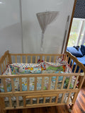 BABYHUG Baby Cot Cum Rocker with Mattress in Some Used condition featuring a versatile cot and rocking design, comfortable mattress, sturdy frame, and protective side rails for baby's everyday rest and relaxation.