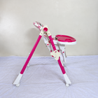 BABYHUG Fine Dine Adjustable Baby Highchair in pink and white puppy print, model B198.


