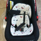 Babyhug Amber Car Seat Cum Carry Cot with padded seating, secure safety harness, ergonomic carry handle, protective canopy, and versatile design for comfortable travel with newborns and infants.