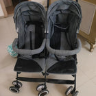 BABYHUG Deuce Twin Stroller/Pram in Grey for convenient outings with two babies.