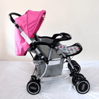 Babyhug Reversible Handle Baby Stroller Pram B118 with reclining seat, reversible handle, 5-point safety harness, protective canopy, smooth wheels, and foldable design for comfortable everyday outings with babies and toddlers.