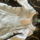 MOTHERCARE Full Sleeves White/Blue stripes Design Dungaree Set -White/Blue (Imported from Europe) - PyaraBaby
