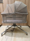 Mastela Dream Starlight Bedside Bassinet & Rocker-With Sunshade & Mosquito Net-With Removable Cradle Basket-Touch Control Panel