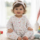 TINY TIGGY Floral 100% Cotton Baby Girl Romper with Headband Set