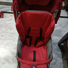 CHICCO Simplicity Baby Stroller/Pram in Red, Used condition, featuring comfortable seating, protective canopy, sturdy frame and smooth-moving wheels for convenient everyday walks and outings with your baby.