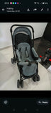 Babyhug Symphony stroller with reclining seat, smooth wheels, safety harness, adjustable canopy, and comfortable travel design for babies and toddlers.