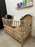 HUNY HUNY 15-in-1 Baby Crib/Cot with convertible multifunctional design, sturdy frame, adjustable mattress height, storage options, and a safe, comfortable sleeping space for newborns and growing babies.
