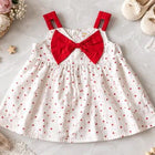 TINY TIGG Baby Sleeveless Bow Dress with Heart Print