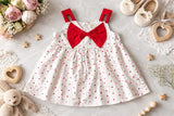 TINY TIGG Baby Sleeveless Bow Dress with Heart Print