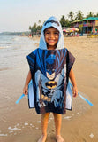 Character cotton bathrobe for kids made from soft, absorbent cotton with a fun character design, attached hood, and comfortable fit for bath time, swimming, and everyday use.