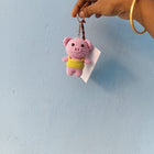 Handmade Crochet Animal Keychains crafted from soft yarn with adorable animal designs, detailed hand-stitched finishes, lightweight construction, and sturdy key rings for bags, keys, and gifting.