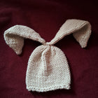 Knitted beige bunny ears 