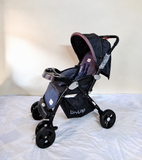 LuvLap Galaxy 18257 Baby Stroller Pram Reversible Recline 15kg Navy Black B169
