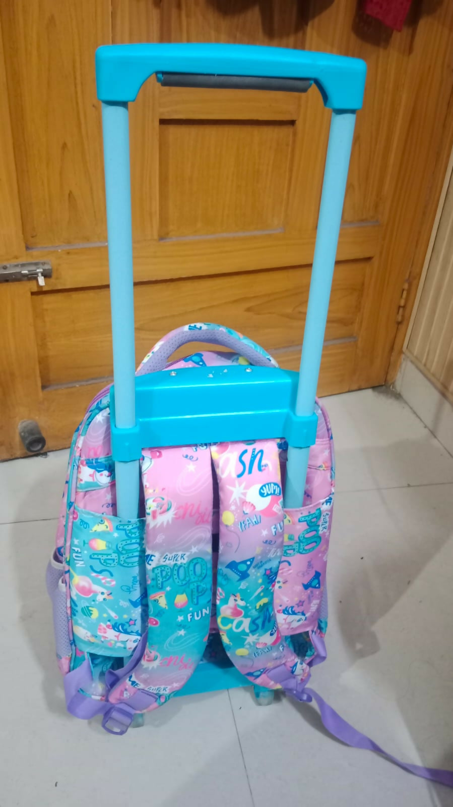 Simplify school days with our School Bag in Trolley Style, offering convenience and style for young students on the go.