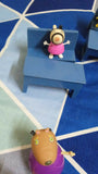 Kids combo with Peppa Pig classroom, toy dining set, foam number mat & play gym – fun, safe, and educational.