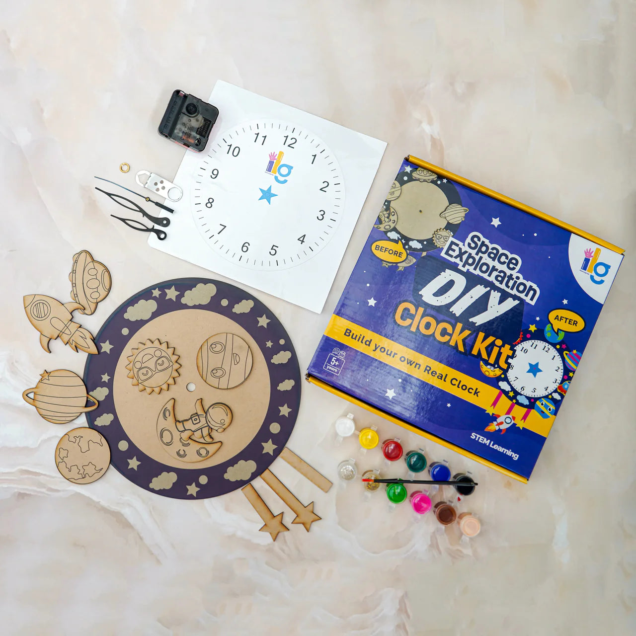 ILEARNNGROW DIY Space Exploration Clock - PyaraBaby