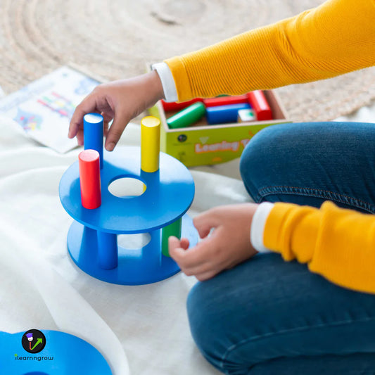 ILEARNNGROW Leaning Tower - Enhancing Motor Skills , Interactive Learning, Fun Educational Game, Early Childhood Education - PyaraBaby