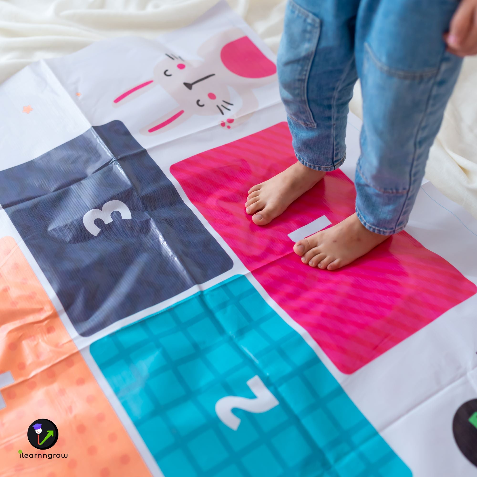 Introducing our vibrant and versatile Hopscotch Flex Play Mat, designed to ignite the imagination and keep kids active while learning the classic game of hopscotch