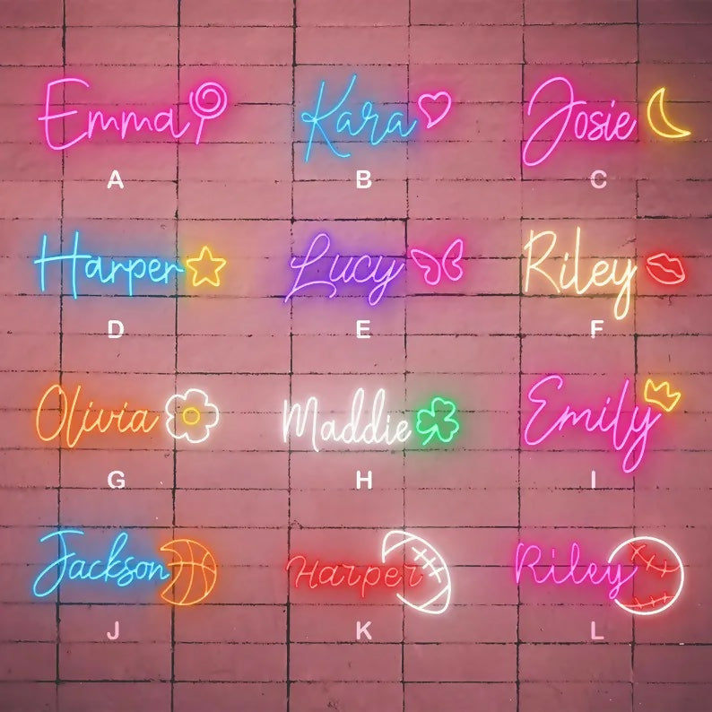 PERSONALIZED Special Kids Room Neon Name Plate with Motif